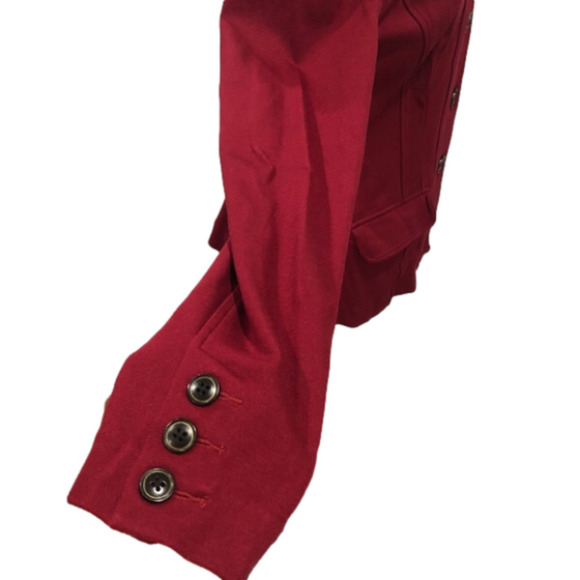 Cabi Style #3175 Rhubarb Red Outing Asymmetrical Button Front Blazer Size 6 - Picture 5 of 10